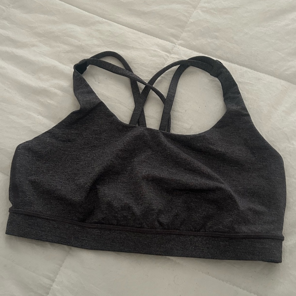 Dark heather gray lululemon energy sports bra size 8